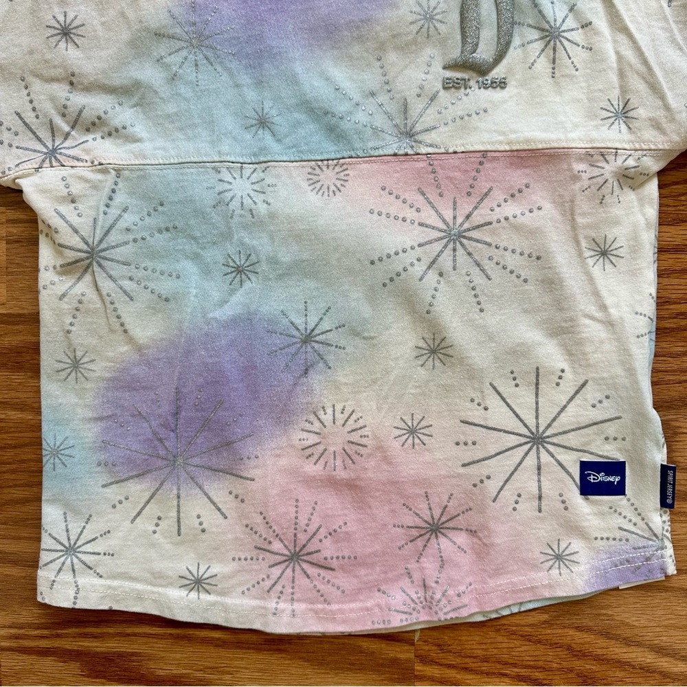 Disney Girls Medium 7-8 Spirit Jersey Sweatshirt Disneyland 100 Glitter EUC! - Picture 3 of 12